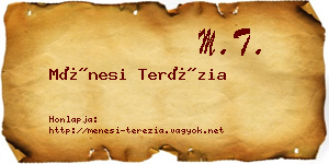 Ménesi Terézia névjegykártya